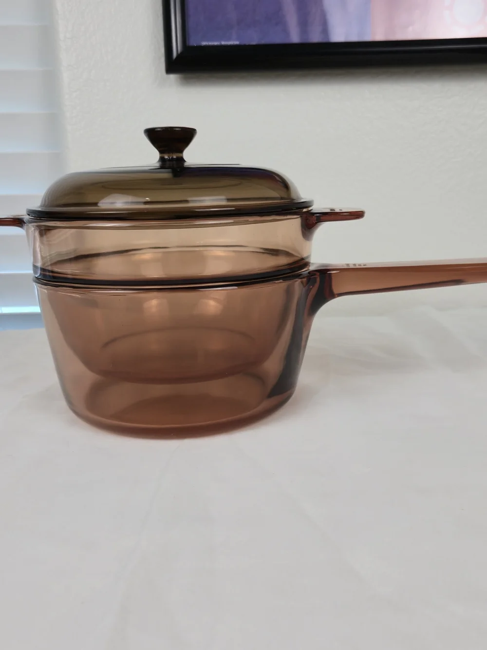 Vintage Visions Corning Amber Glass 1.5L Saucepan & 2L V-20-B Saucepot